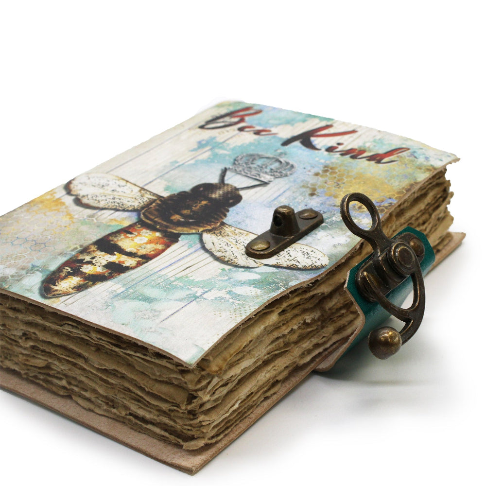 Bee Kind Deckle-edge Leather Notebook