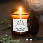 Roots & Rituals Amber Glass Candle - Evergreen