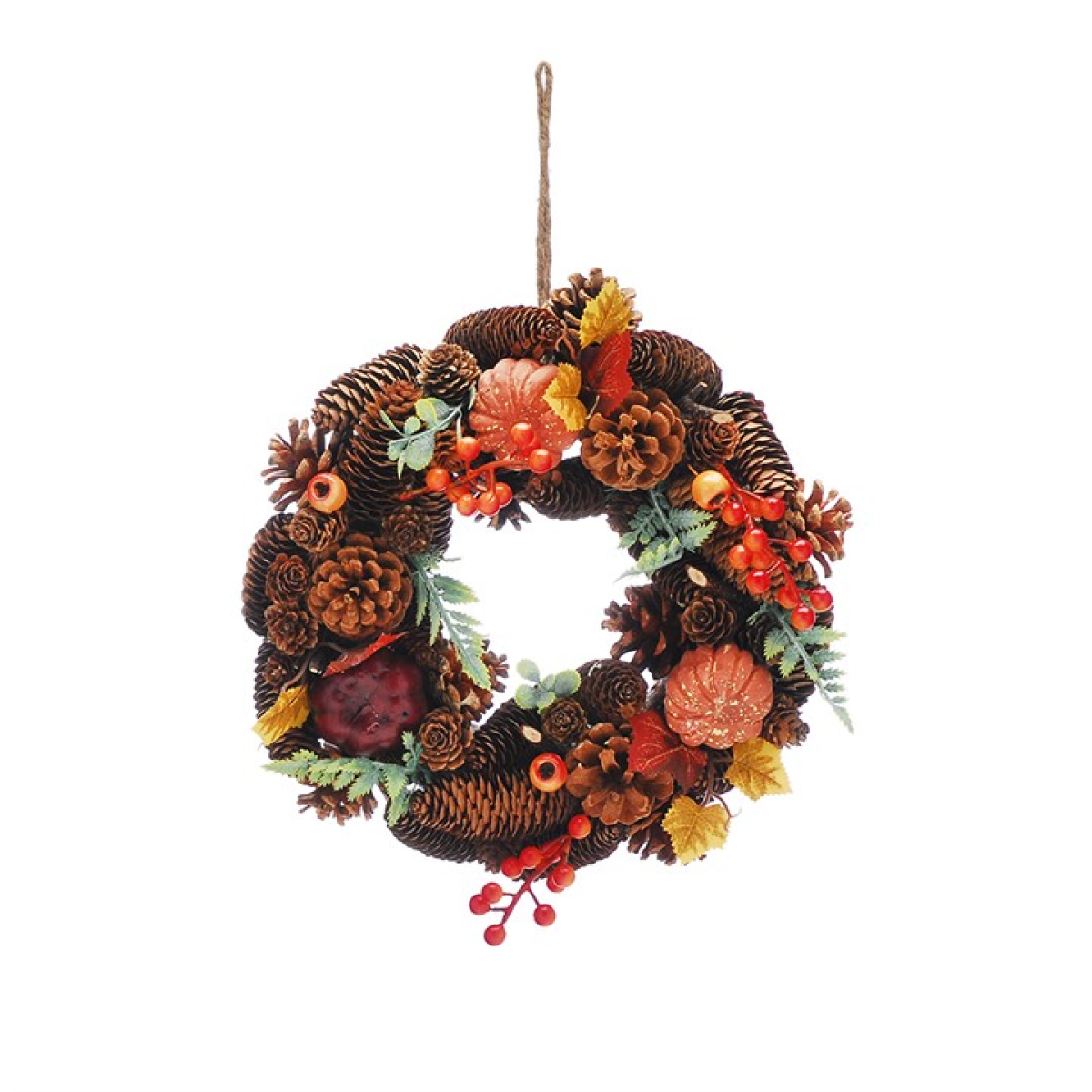 Autumnal Pumpkin Leaf Wreath
