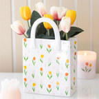 Tulip Print Ceramic Bag Shaped Flower Vase
