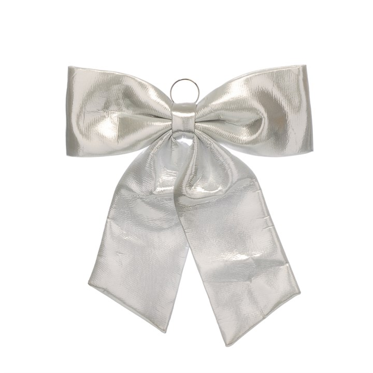 Silver Metallic Fabric Bow 60cm