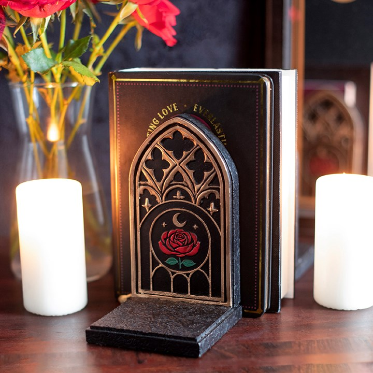 Gothic Rose Cathedral Arch Bookends