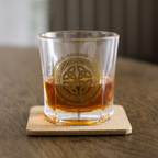 Celtic Shield Knot Lowball Glass with Coaster