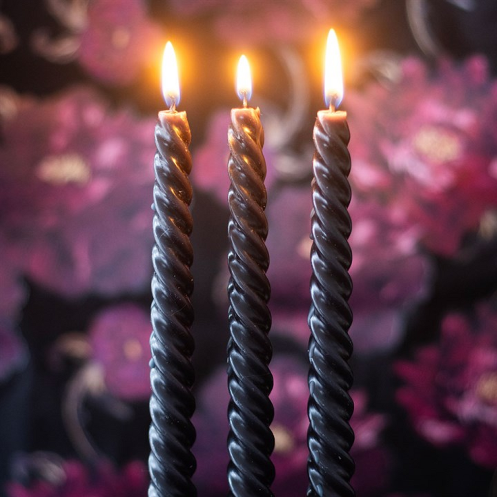 Dark Romance Twist Taper Candles- Set of 3