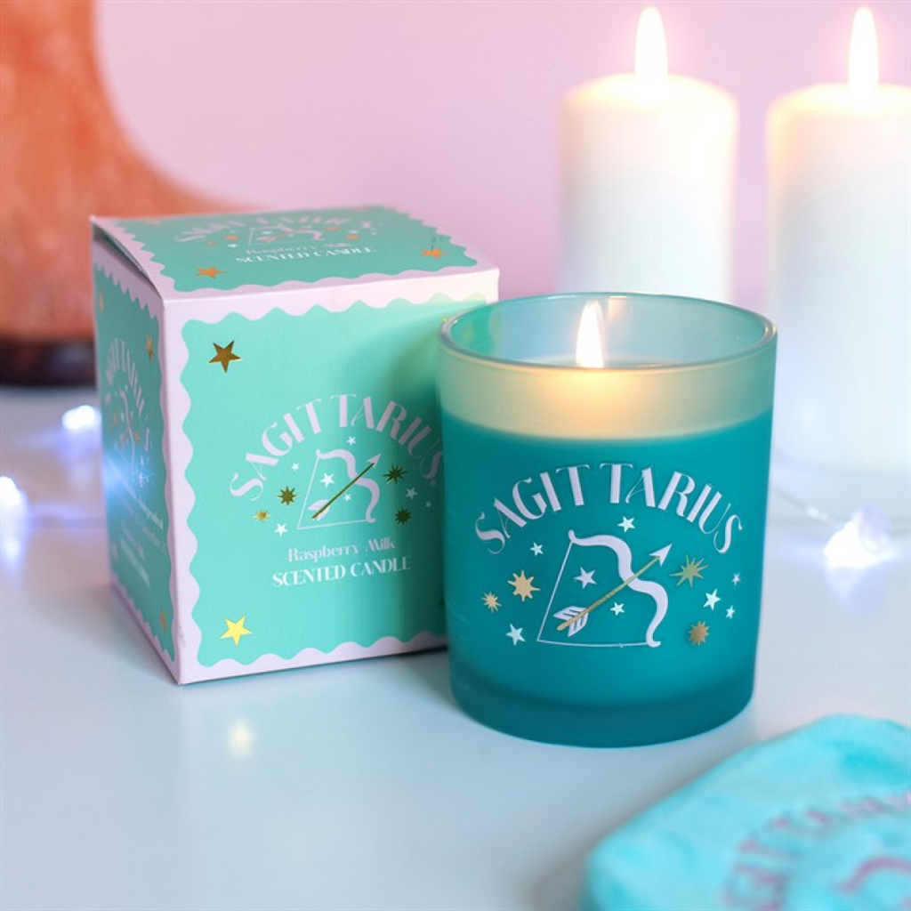 Sagittarius Raspberry Milk Candle - Zodiac Zest