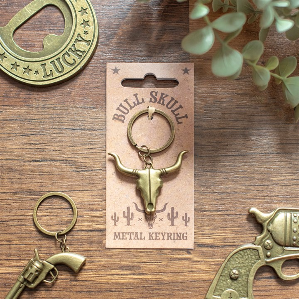 Bull Skull Keyring