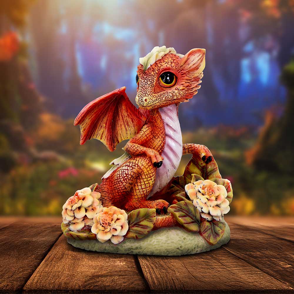 Marigold Flower Dragon Figurine | 11cm
