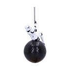 stormtrooper sitting on a black ball  