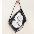 Eleanoras Personalised Kids Hidden Message Sequin Bag Black PE Kit Bags