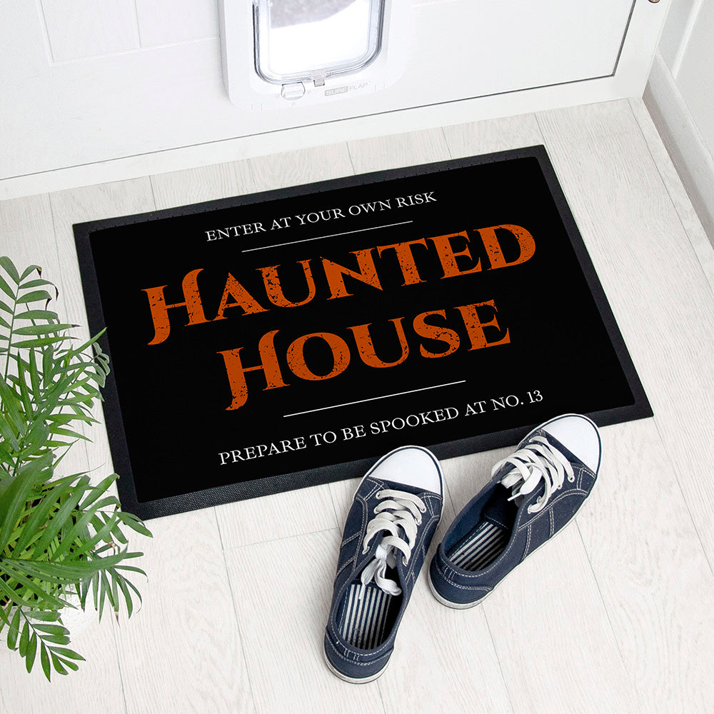 Haunted House Indoor Doormat | Personalised