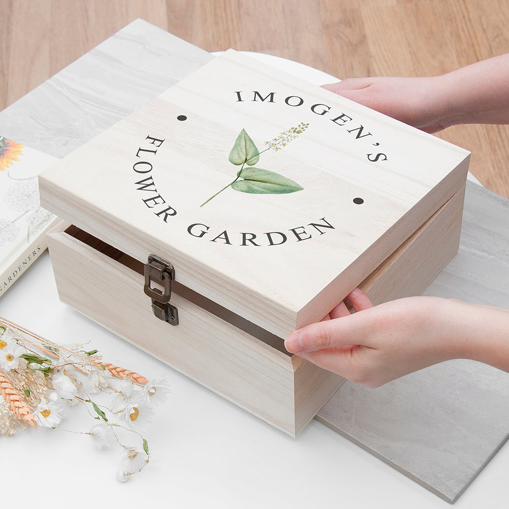 Eleanoras Personalised Flower Garden Accessories Box - Medium Boxes & Chests