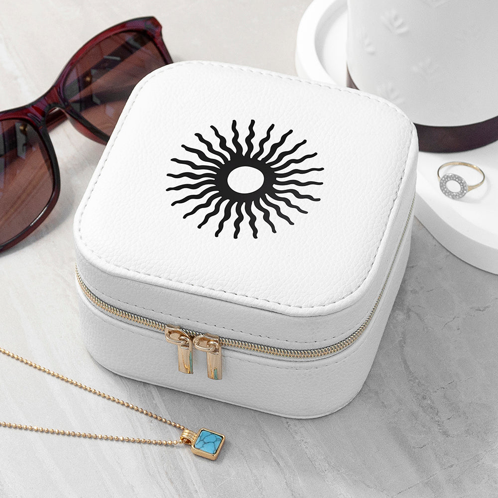 Eleanoras Customisable Sun White Travel Jewellery Case Jewellery Storage