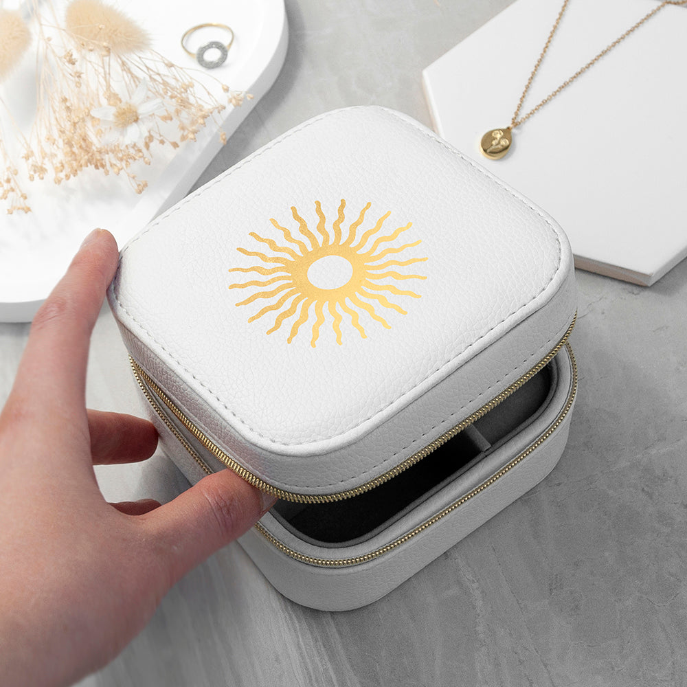 Eleanoras Customisable Sun White Travel Jewellery Case Jewellery Storage