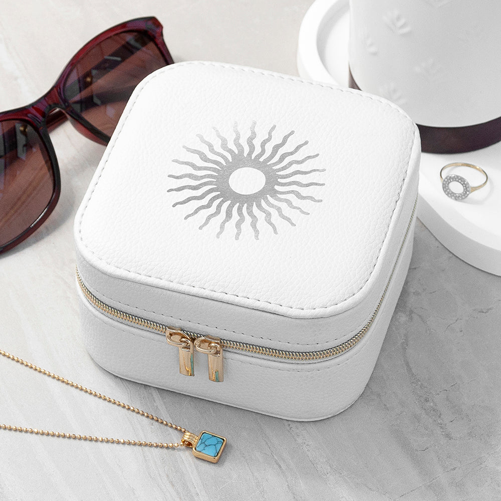 Eleanoras Customisable Sun White Travel Jewellery Case Jewellery Storage