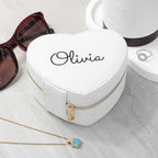 Eleanoras Personalised White Heart Jewellery Case 
