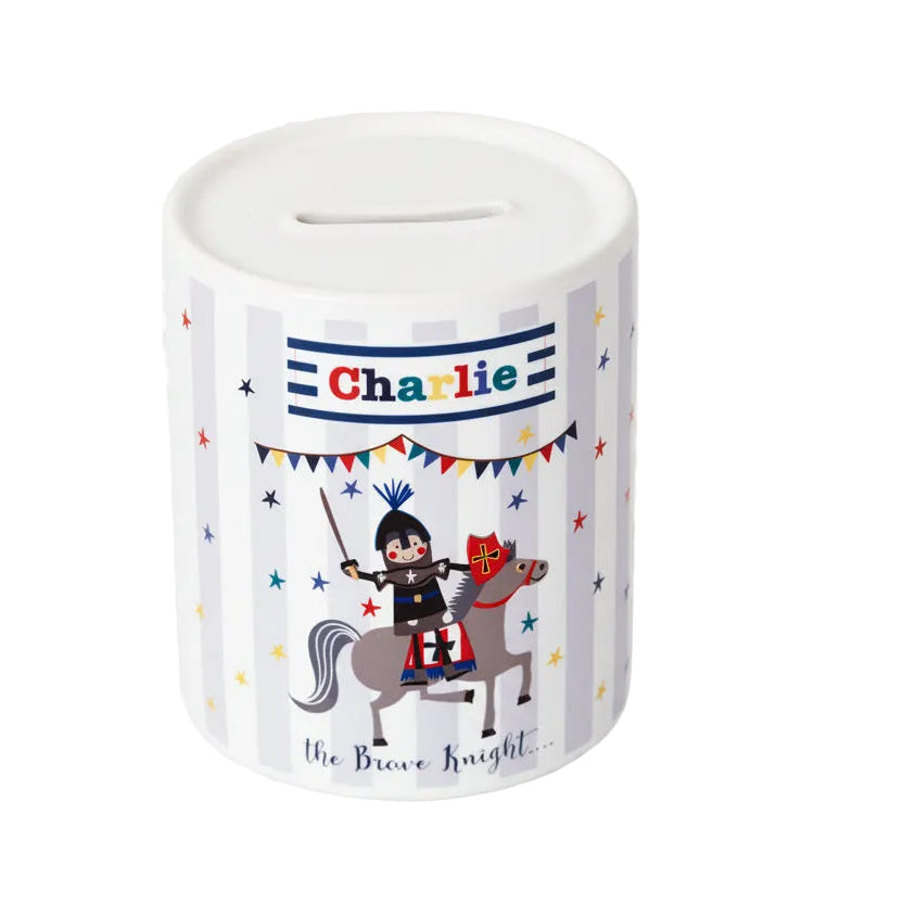 Eleanoras Childs Personalised Brave Knight Money Box 