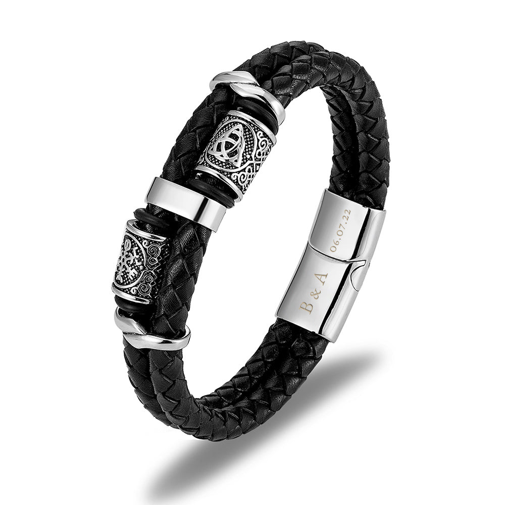Men's Celtic Knot Leather Bracelet | Personalised