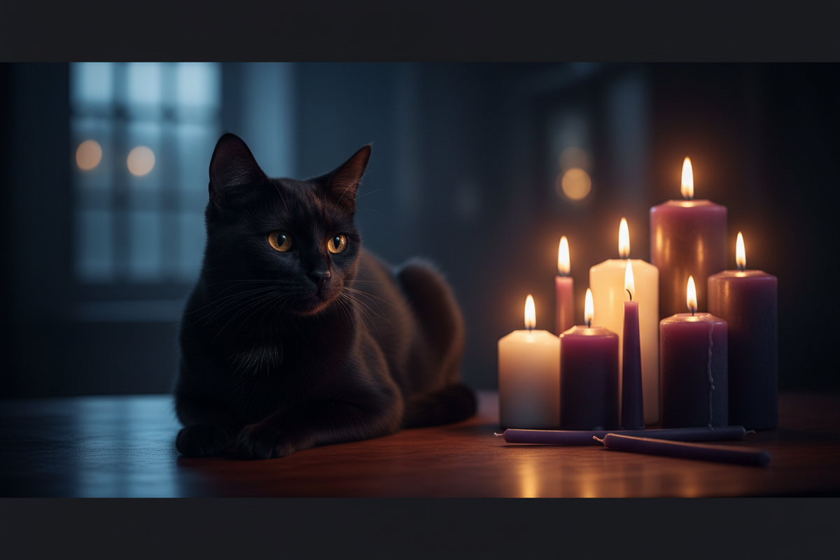The Practical Magic Edit - Candles & Black Cat