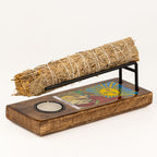 The Sun Large Enamelled Sage Stick Burner