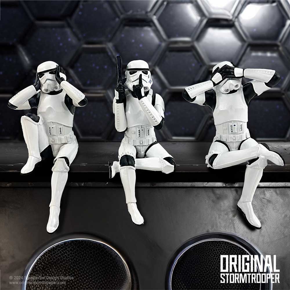 Original Stormtrooper Three Wise Sitting Figurines, Set of 3