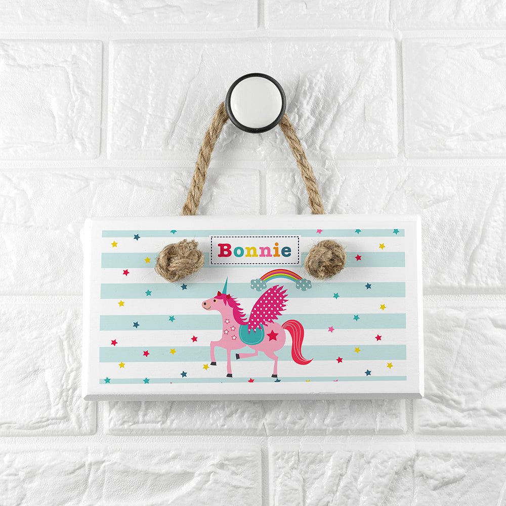 Eleanoras Personalised Unicorn Door Sign Signs & Plaques