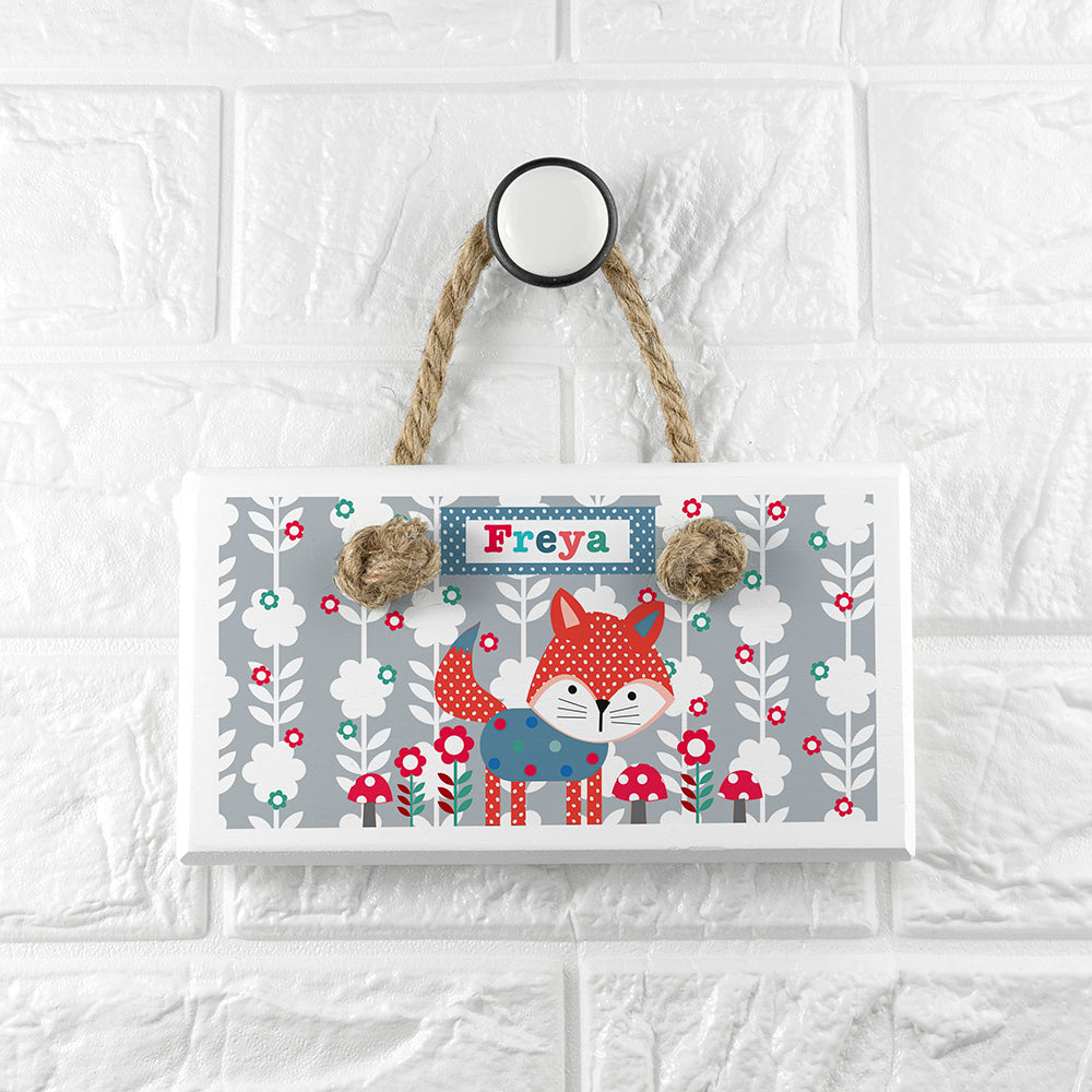Eleanoras Little Fox White Door Sign Signs & Plaques