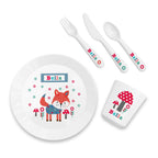 Eleanoras Personalised Little Fox Kids Dinner Set Dinnerware
