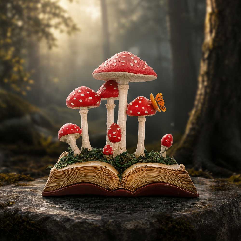 Toadstool Tales Mushroom & Book Figurine