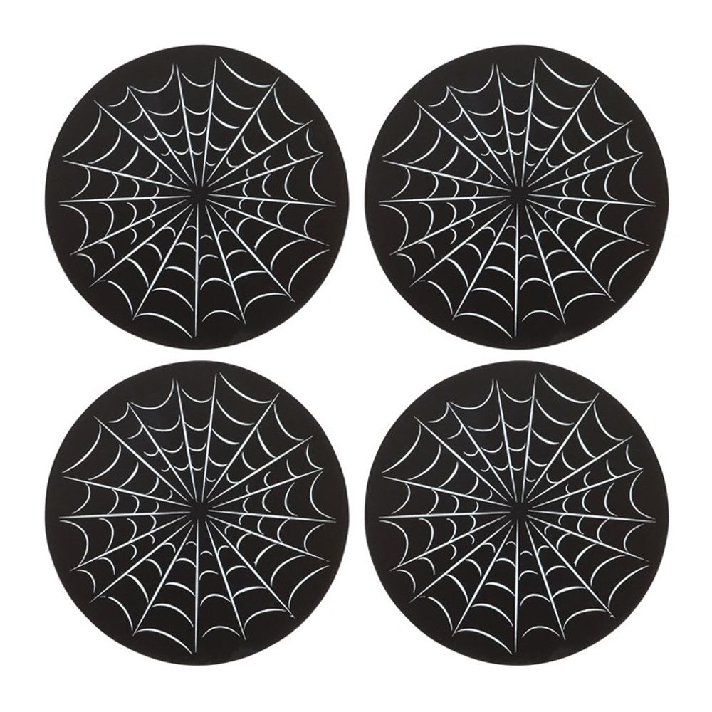 Eleanoras Black Spiderweb Coaster Set Placemats & Coasters