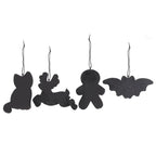Eleanoras Set of 4 Black Creepy Skeleton Cookie Ornaments 