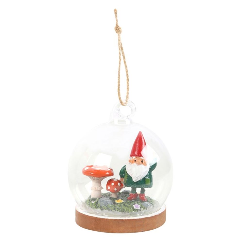 Eleanoras Gnome Glass Dome Hanging Decoration 