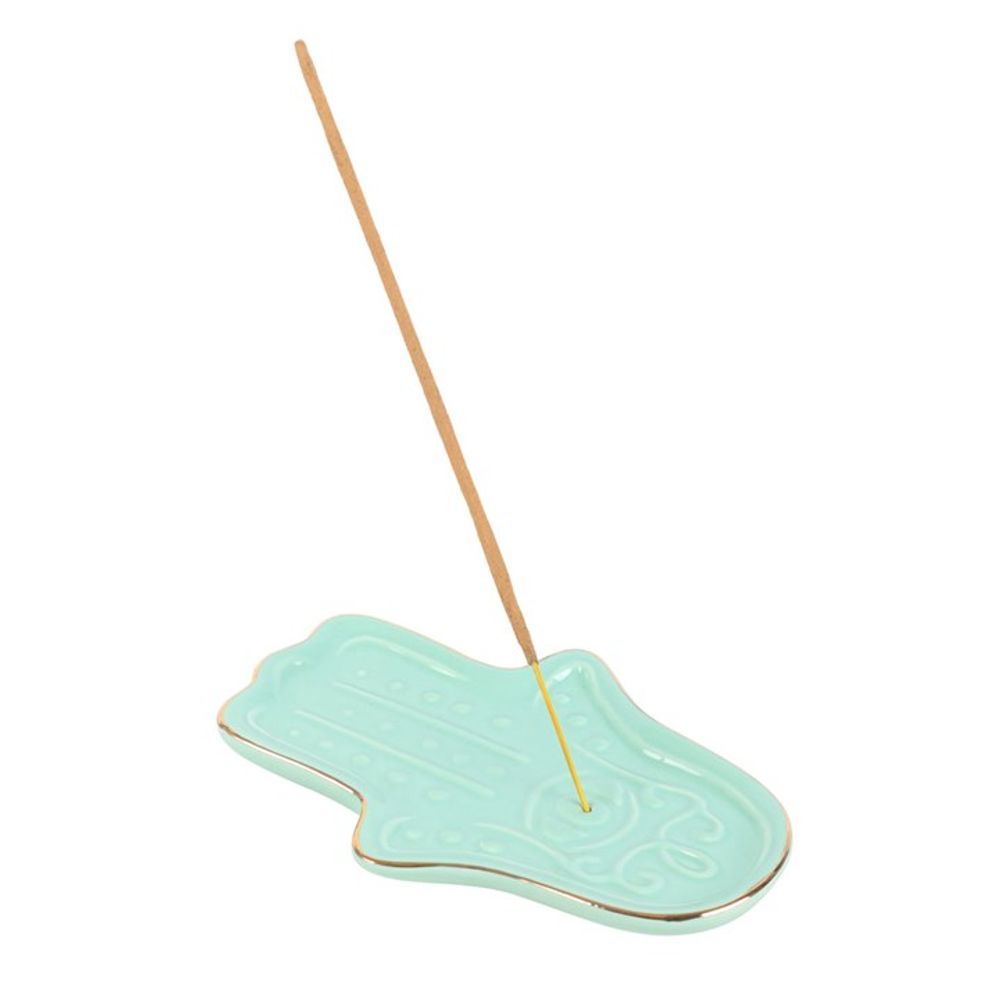 Eleanoras Blue Hamsa Hand Incense Stick Holder Incense Holders