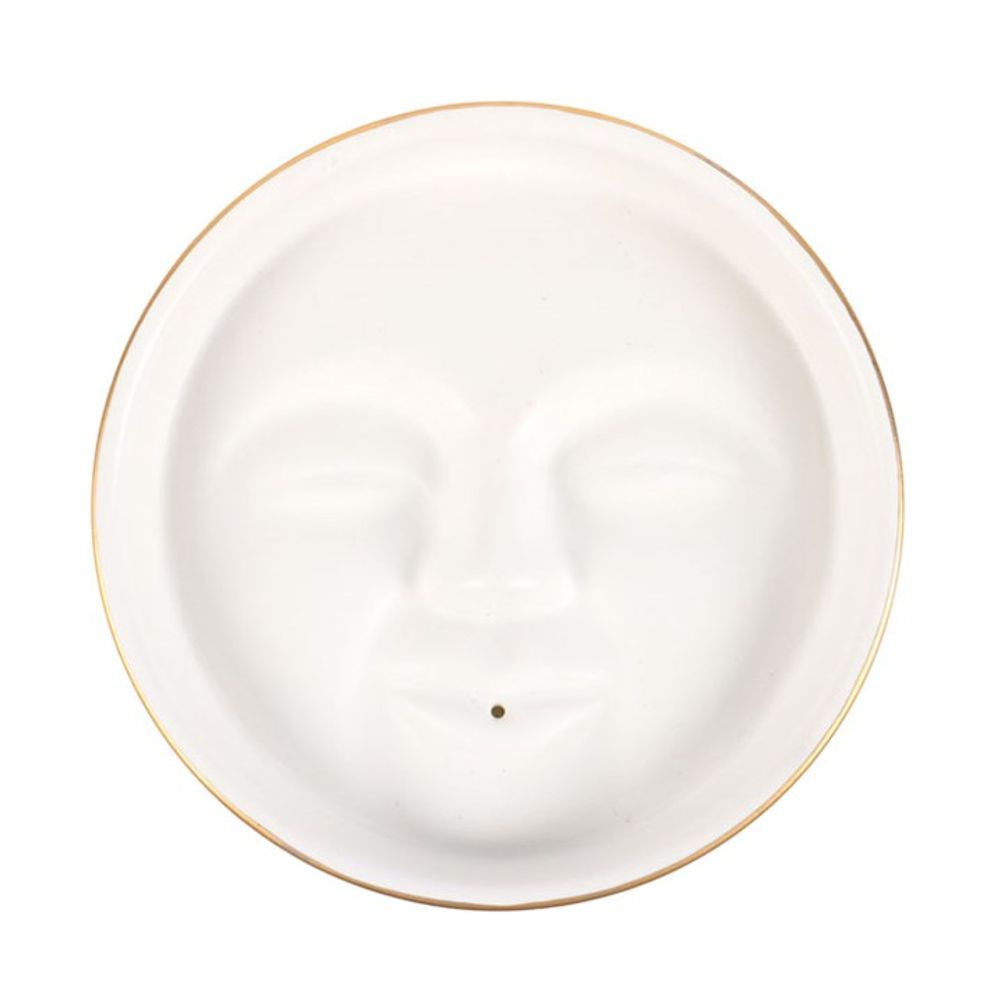 Eleanoras White Moon Face Incense Stick Holder Incense Holders
