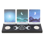 Eleanoras Black Triple Moon Tarot Card Stand Tealight Holder 