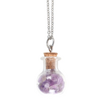 Eleanoras Calming Amethyst Crystal Chip Potion Bottle Necklace Jewellery