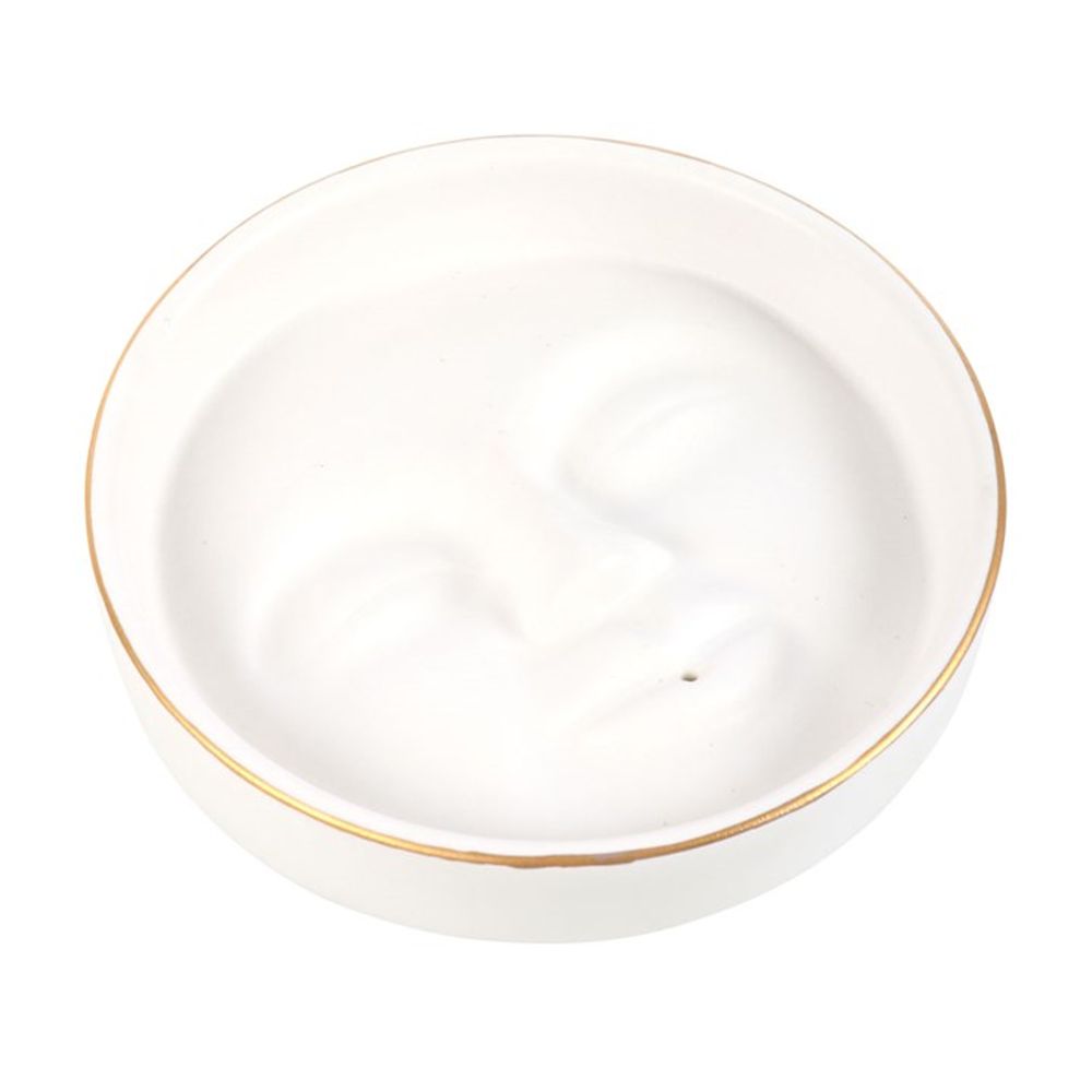 Eleanoras White Moon Face Incense Stick Holder Incense Holders