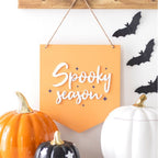 Eleanoras SPOOKY SEASON ORANGE HANGING SIGN Signs & Plaques
