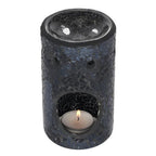Eleanoras BLACK CRACKLE GLASS PILLAR OIL BURNER Oil Burners