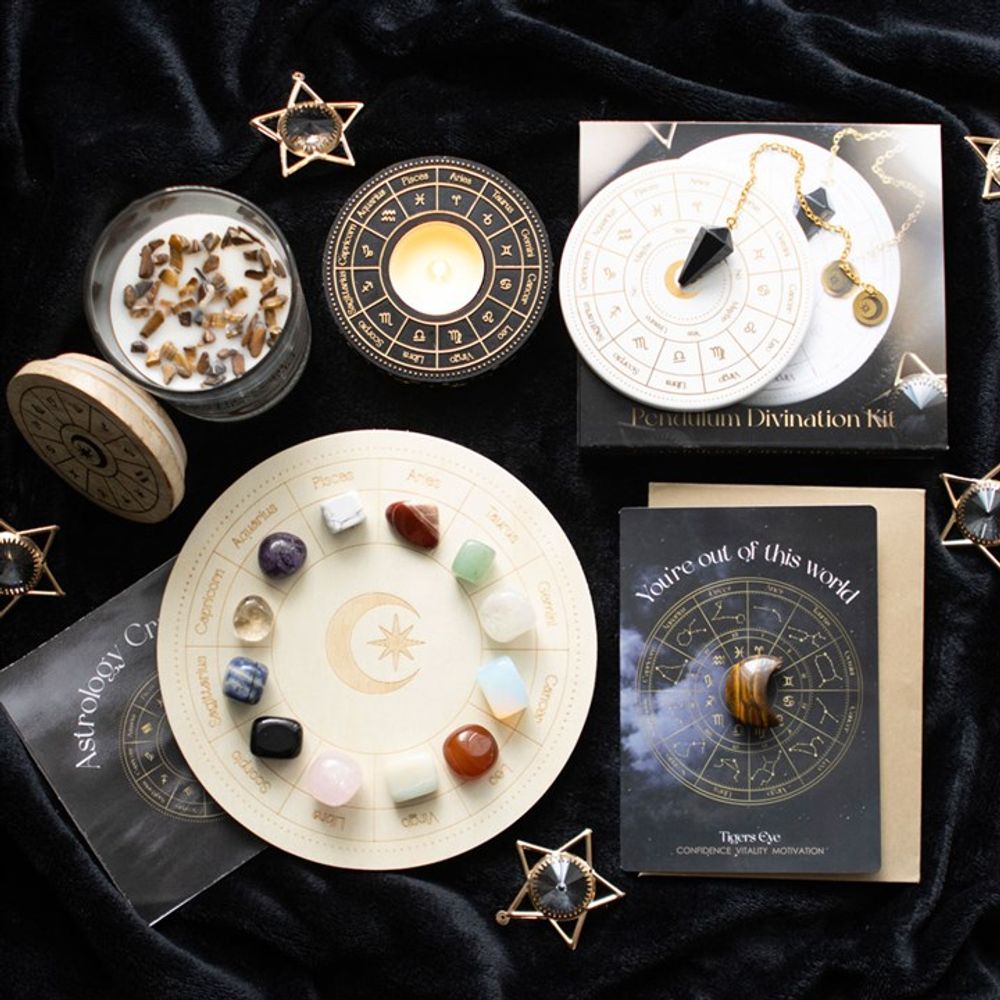 Eleanoras Astrology Wheel Crystal Grid Set Crystals