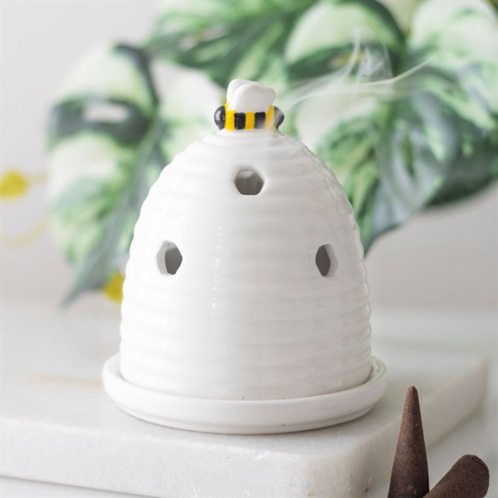 Eleanoras White Beehive Incense Cone Holder Incense Holders