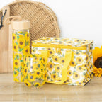Eleanoras Sunflower Print Glass Water Bottle Drinkware