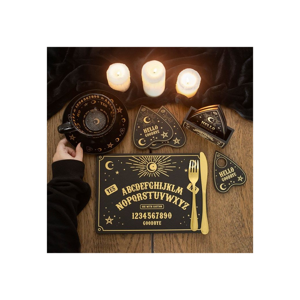 Eleanoras BLACK TALKING BOARD PLANCHETTE COASTER SET Coasters