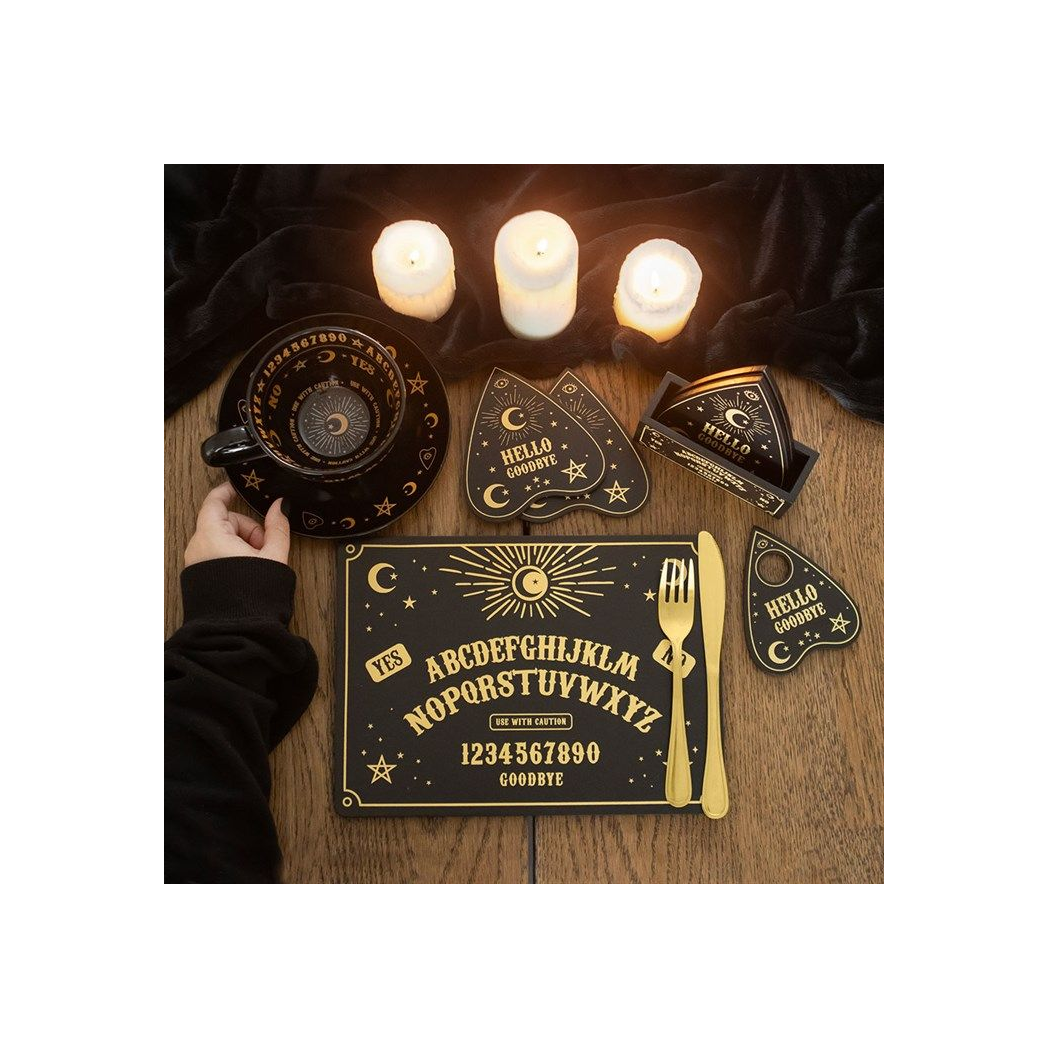 Eleanoras BLACK TALKING BOARD PLANCHETTE COASTER SET Coasters