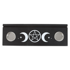 Eleanoras Black Triple Moon Tarot Card Stand Tealight Holder 