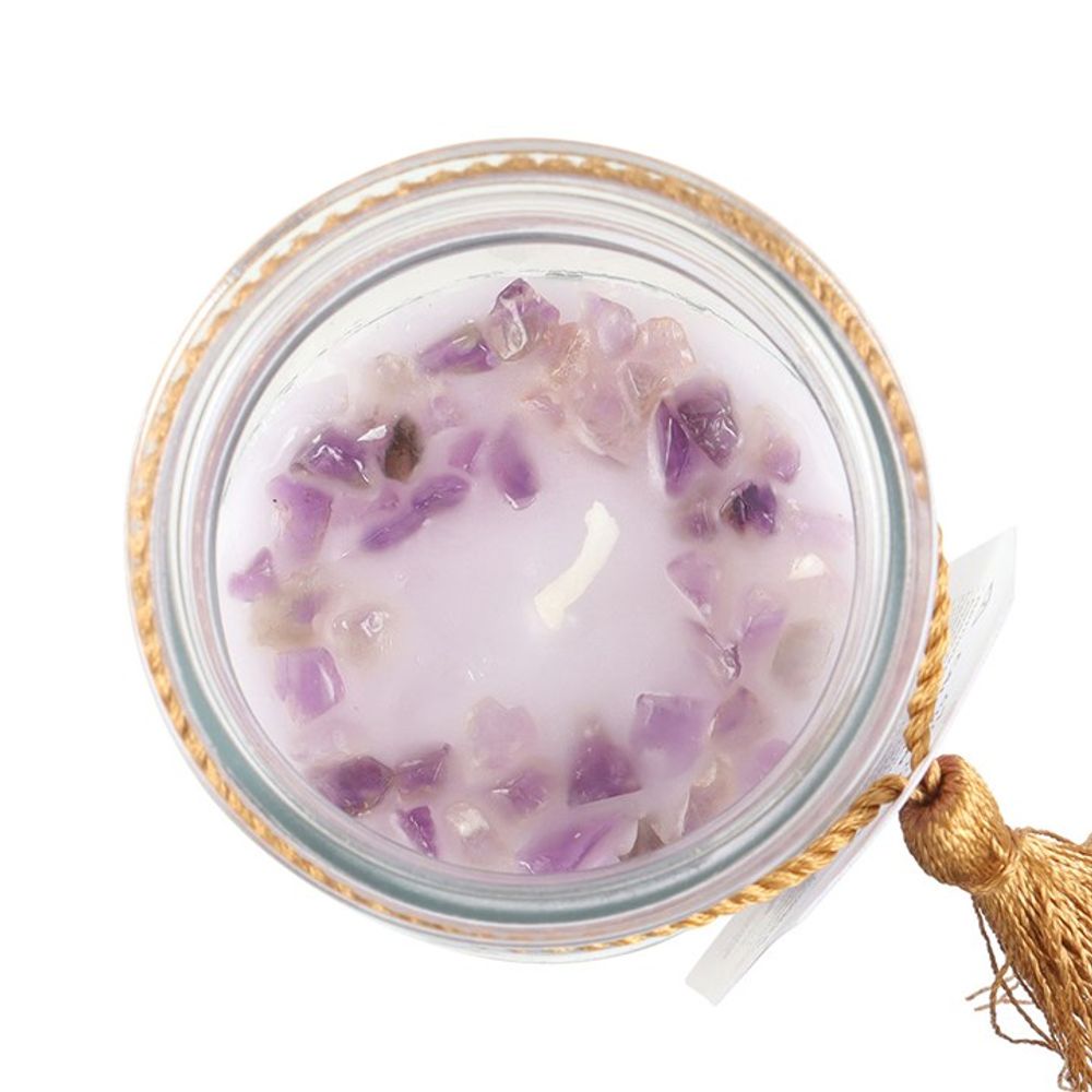 Eleanoras Blackberry Tube Candle With Amethyst Crystals Candles