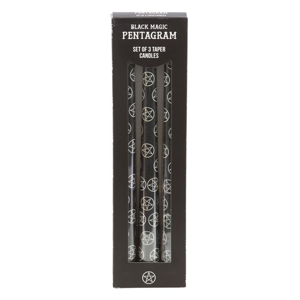 Eleanoras SET OF 3 BLACK MAGIC PENTAGRAM TAPER CANDLES Candles