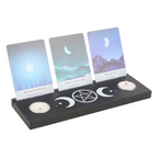 Eleanoras Black Triple Moon Tarot Card Stand Tealight Holder 