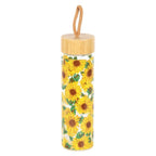 Eleanoras Sunflower Print Glass Water Bottle Drinkware