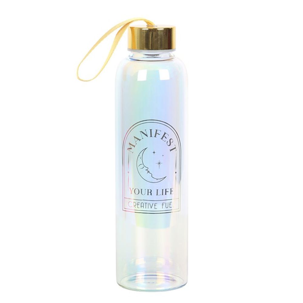 Eleanoras Manifest Your Life Iridescent Glass Water Bottle Drinkware