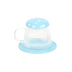 Eleanoras Blue Glass Mushroom Mug & Saucer Mugs